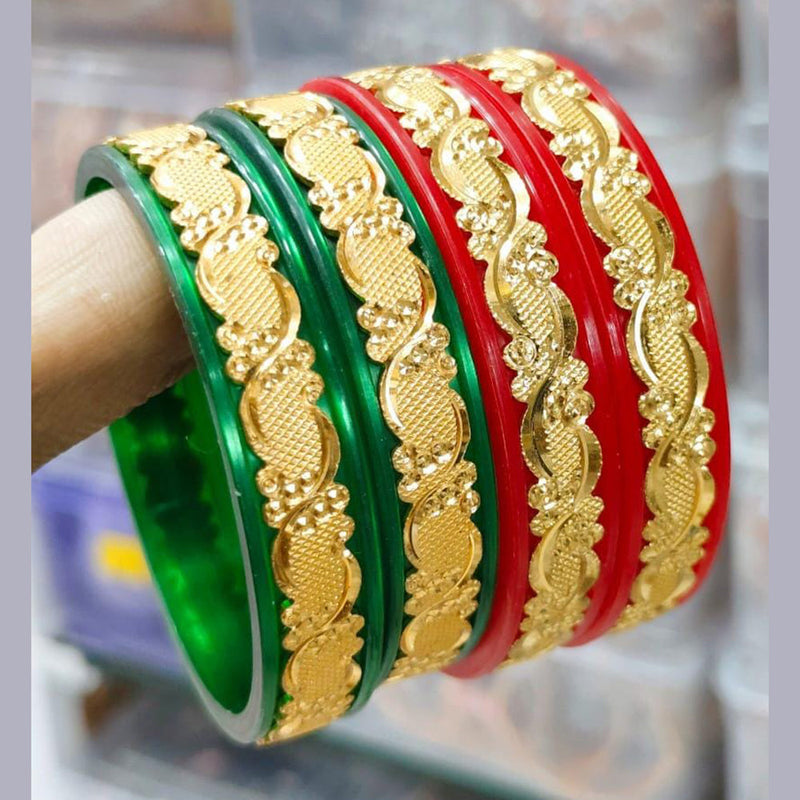 Pooja Bangles Gold Plated Acrylic Bangles Set