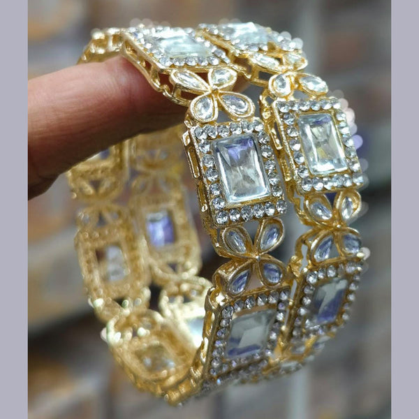 Pooja Bangles Gold Plated Crystal Stone Bangles Set