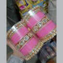 Pooja Bangles Gold Plated Austrian Stone Acrylic Bangles Set