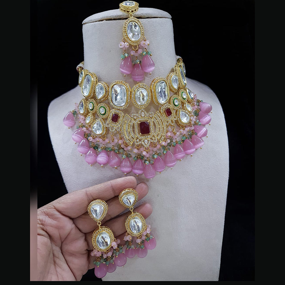 Shubhratnam Jewellers Gold Plated Kundan Necklace Set