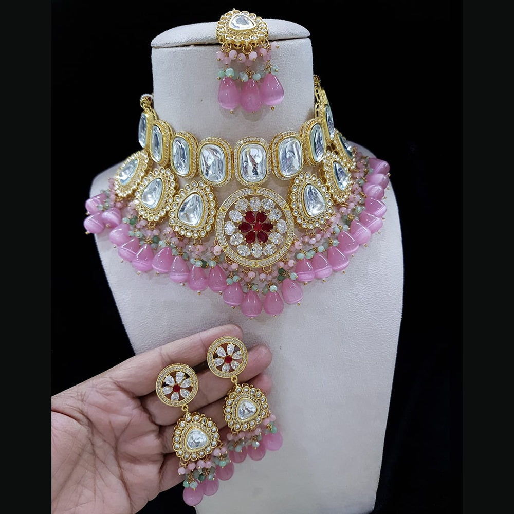 Shubhratnam Jewellers Gold Plated Kundan Necklace Set