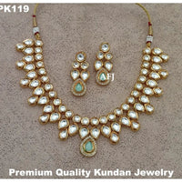 Heera Jewellers Gold Plated Kundan Stone Necklace Set