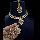 Heera Jewellers Gold Plated Kundan Stone Necklace Set