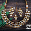 Heera Jewellers Gold Plated Kundan Stone Necklace Set