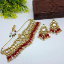 Heera Jewellers Gold Plated Kundan Stone Necklace Set