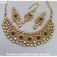 Heera Jewellers Gold Plated Kundan Stone Necklace Set