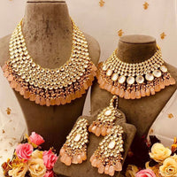 Heera Jewellers Gold Plated Kundan Stone & Beads Bridal Set