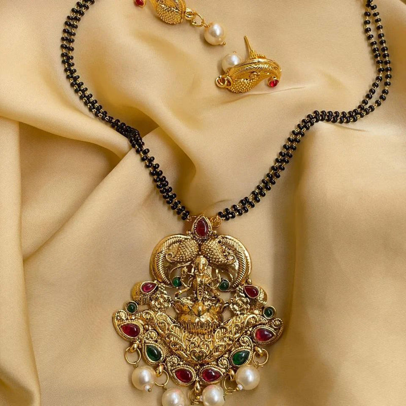 Heera Jewellers Gold Plated Pota Stone Mangalsutra Set