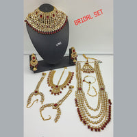 Heera Jewellers Gold Plated Kundan Stone & Beads Bridal Set