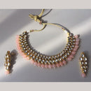 Heera Jewellers Gold Plated Kundan Stone & Beads Choker Necklace Set