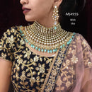 Heera Jewellers Gold Plated Kundan Stone & Beads Choker Necklace Set