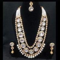 Heera Jewellers Gold Plated Kundan Stone Necklace Set