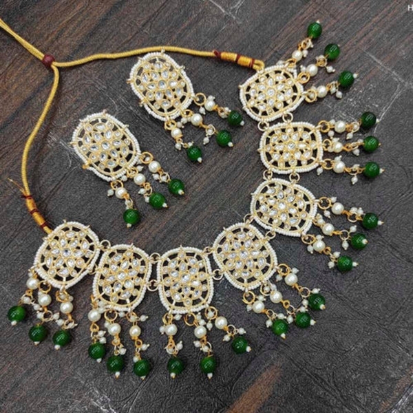 Bhavi Jewels Gold Plated Kundan Stone Choker Necklace Set