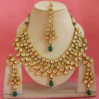 Heera Jewellers Gold Plated Kundan Stone Choker Necklace Set