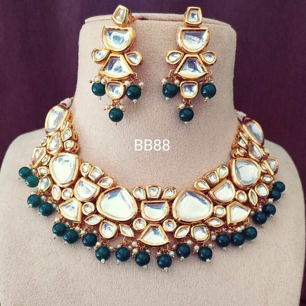 Heera Jewellers Gold Plated Kundan Stone Choker Necklace Set