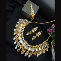 Heera Jewellers Gold Plated Kundan Stone Necklace Set