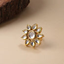 Heera Jewellers Gold Plated Kundan Stone Adjustable Ring