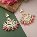 Heera Jewellers Gold Plated Kundan & Beads Dangler Earrings