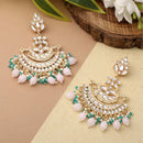 Heera Jewellers Gold Plated Kundan & Beads Dangler Earrings