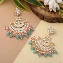 Heera Jewellers Gold Plated Kundan & Beads Dangler Earrings