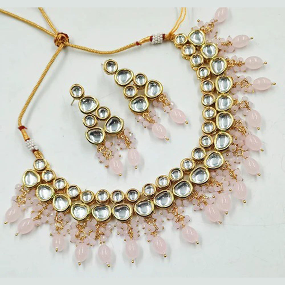 Heera Jewellers Gold Plated Kundan Stone Choker Necklace Set
