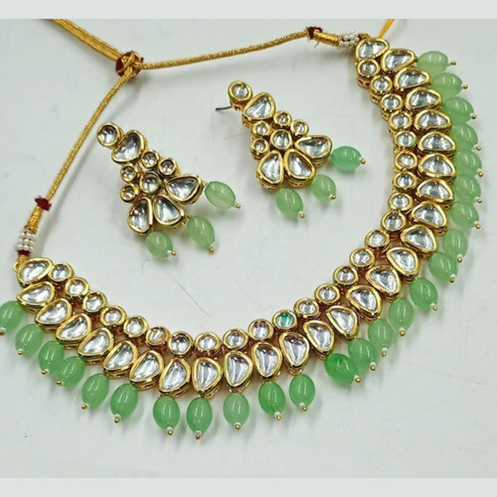 Heera Jewellers Gold Plated Kundan Stone Choker Necklace Set