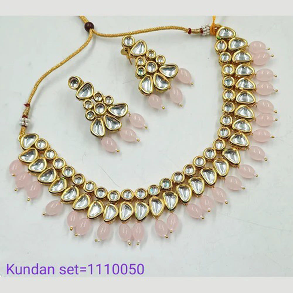 Heera Jewellers Gold Plated Kundan Stone Choker Necklace Set