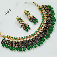 Heera Jewellers Gold Plated Kundan Stone Choker Necklace Set