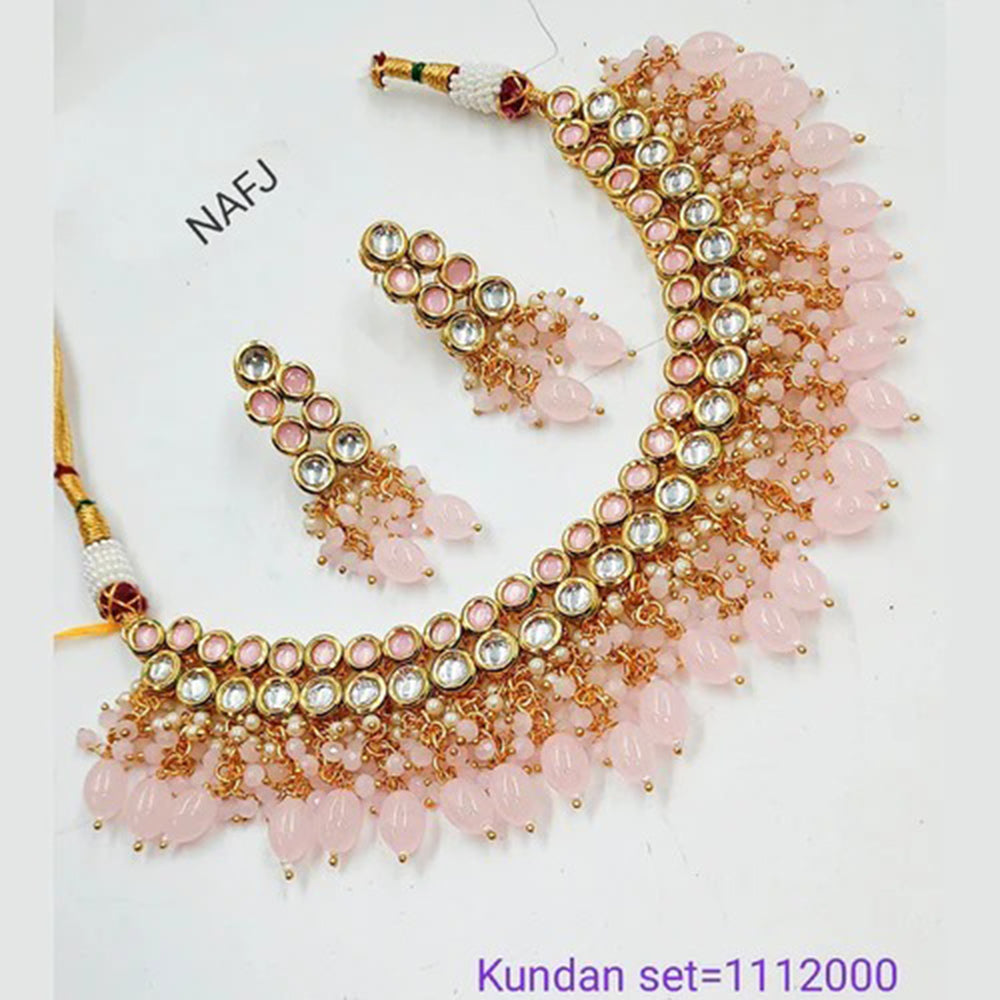 Heera Jewellers Gold Plated Kundan Stone Choker Necklace Set