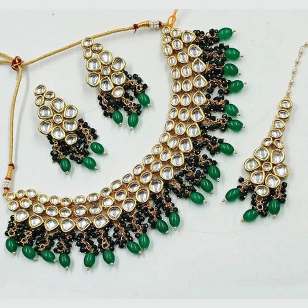Heera Jewellers Gold Plated Kundan Stone Choker Necklace Set