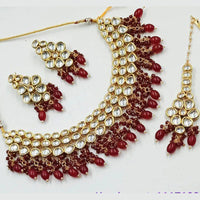 Heera Jewellers Gold Plated Kundan Stone Choker Necklace Set