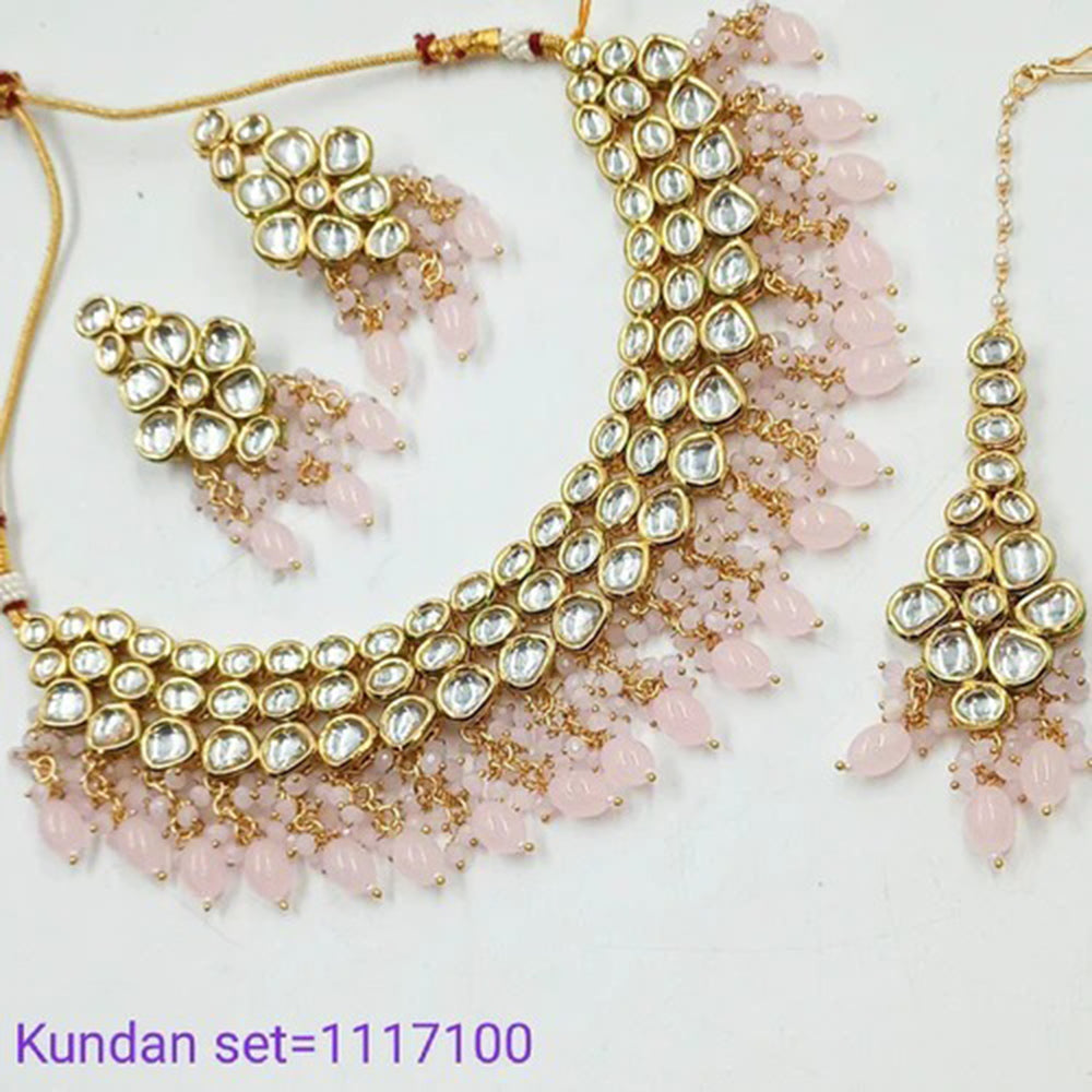 Heera Jewellers Gold Plated Kundan Stone Choker Necklace Set