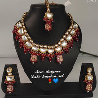 Heera Jewellers Gold Plated Kundan Stone Choker Necklace Set