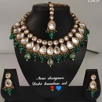 Heera Jewellers Gold Plated Kundan Stone Choker Necklace Set