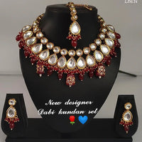 Heera Jewellers Gold Plated Kundan Stone Choker Necklace Set