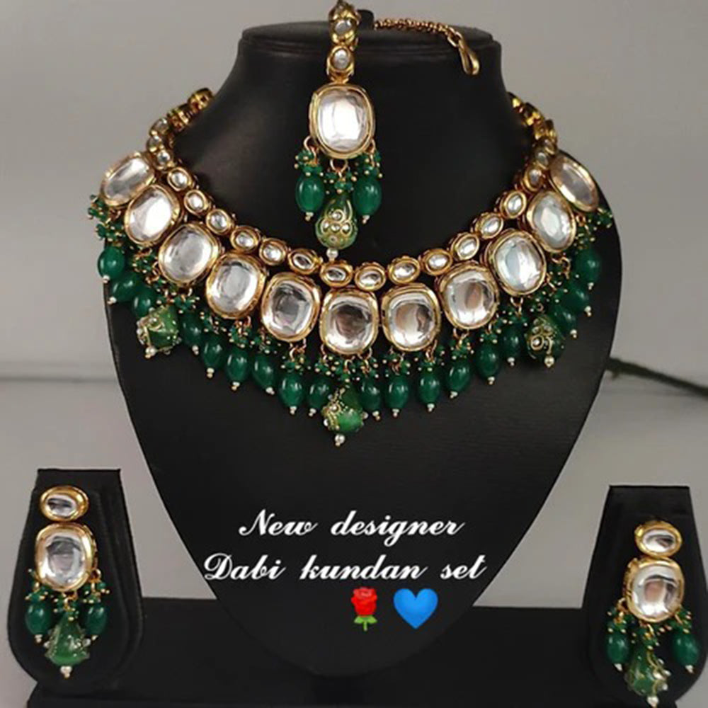 Heera Jewellers Gold Plated Kundan Stone Choker Necklace Set