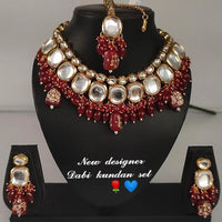 Heera Jewellers Gold Plated Kundan Stone Choker Necklace Set