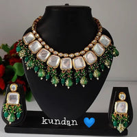 Heera Jewellers Gold Plated Kundan Stone Choker Necklace Set
