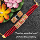 Heera Jewellers Gold Plated Meenakari Choker Necklace Set