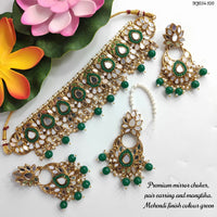 Heera Jewellers Gold Plated Mirror & Beads Necklace Set