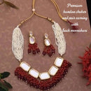 Heera Jewellers Gold Plated Kundan & Beads Necklace Set