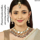 Heera Jewellers Gold Plated Kundan & Beads Necklace Set