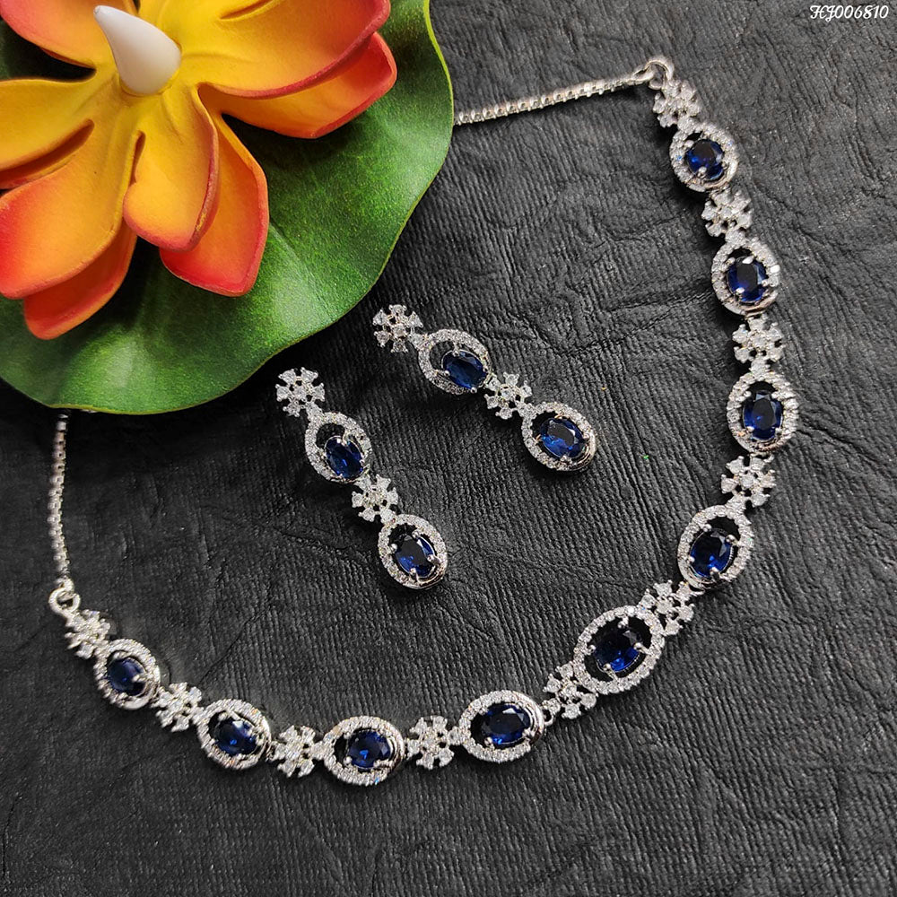 Heera Jewellers American Diamond Stylish Fancy Necklace Set