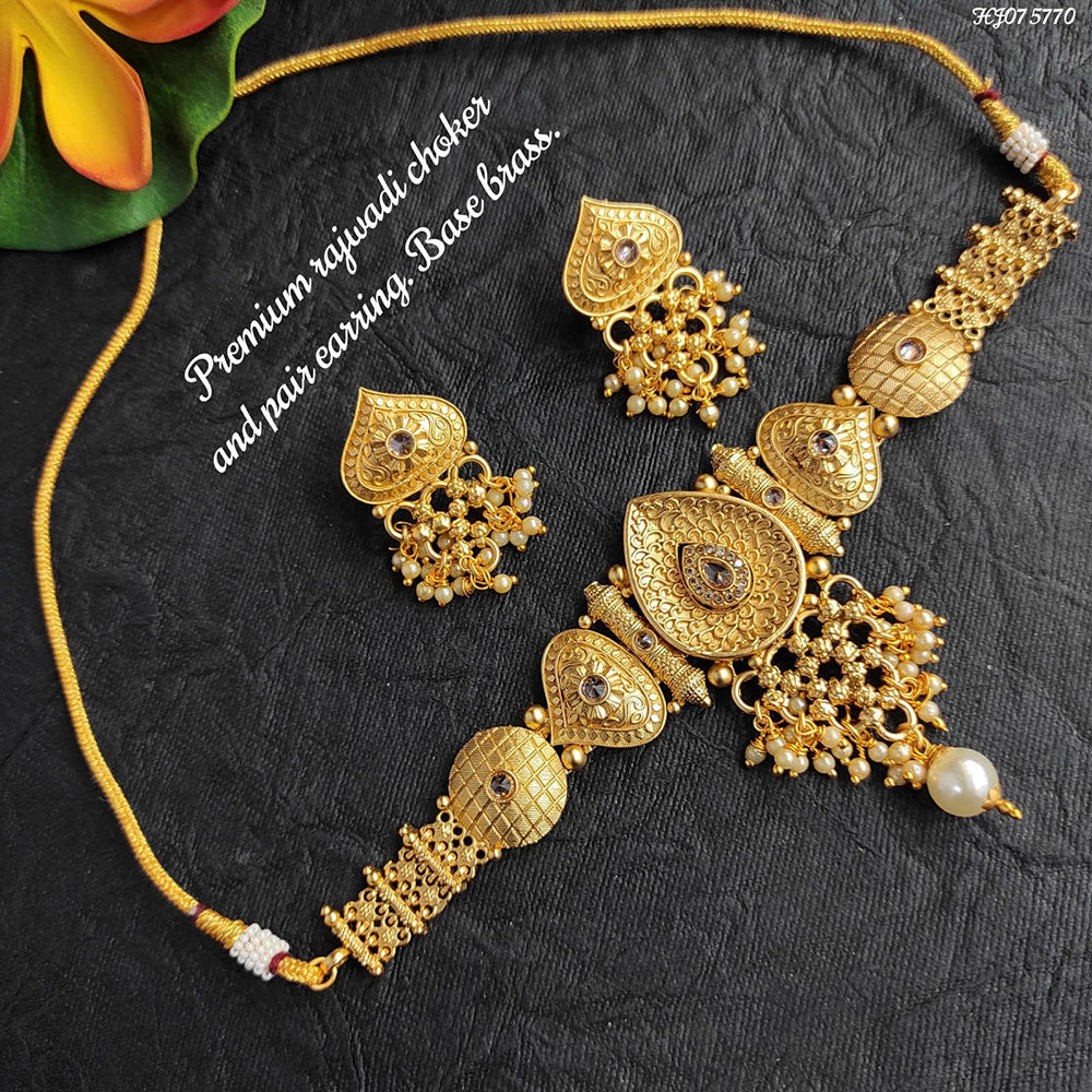 Heera Jewellers Crystal Stone Choker Necklace Set