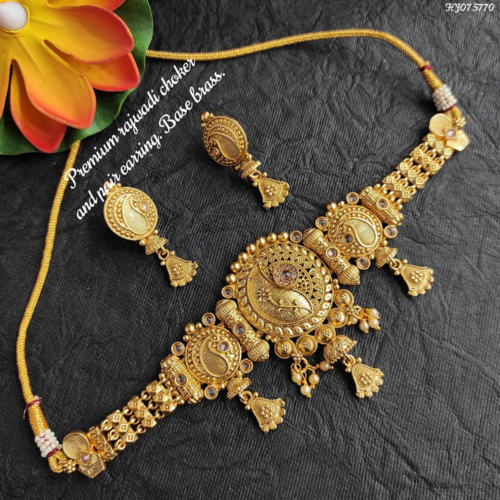 Heera Jewellers Crystal Stone Choker Necklace Set