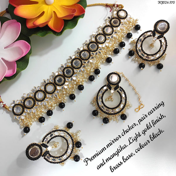 ZAVERI PEARLS Black Dazzling Stones Embellished Contemporary Necklace  Earring & Ring Set For Women-ZPFK12620 : Amazon.in: Jewellery