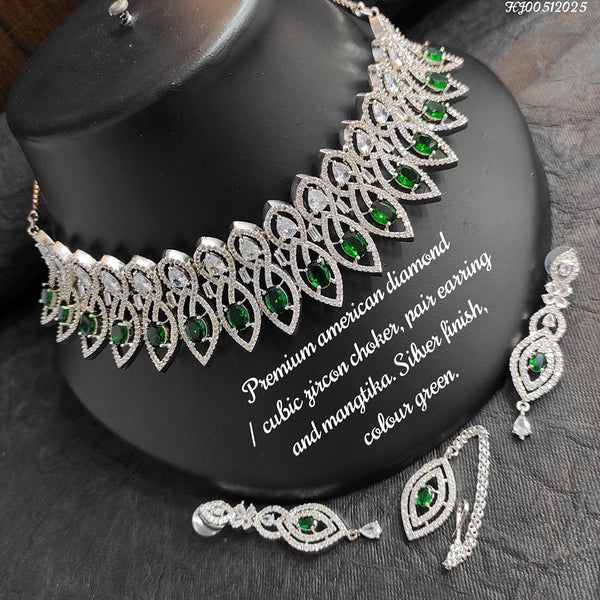 Heera Jewellers American Diamond Stylish Fancy Necklace Set