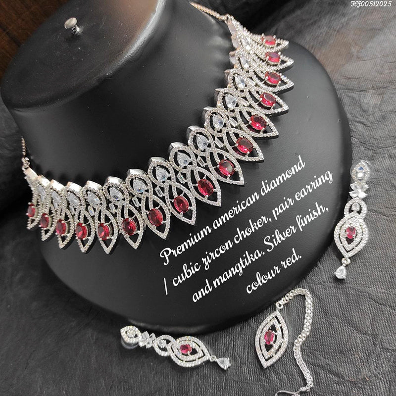 Heera Jewellers American Diamond Stylish Fancy Necklace Set