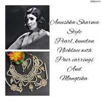 Heera Jewellers Gold Plated Kundan Stone Necklace Set