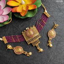 Heera Jewellers Gold Plated Austrian Stone Choker Necklace Set